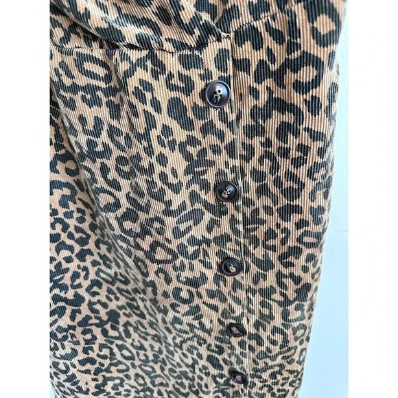 Lush Tan & Black Sleeveless Leopard Print Knee Length Dress Size Large - Picture 2 of 5